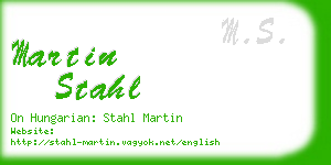 martin stahl business card